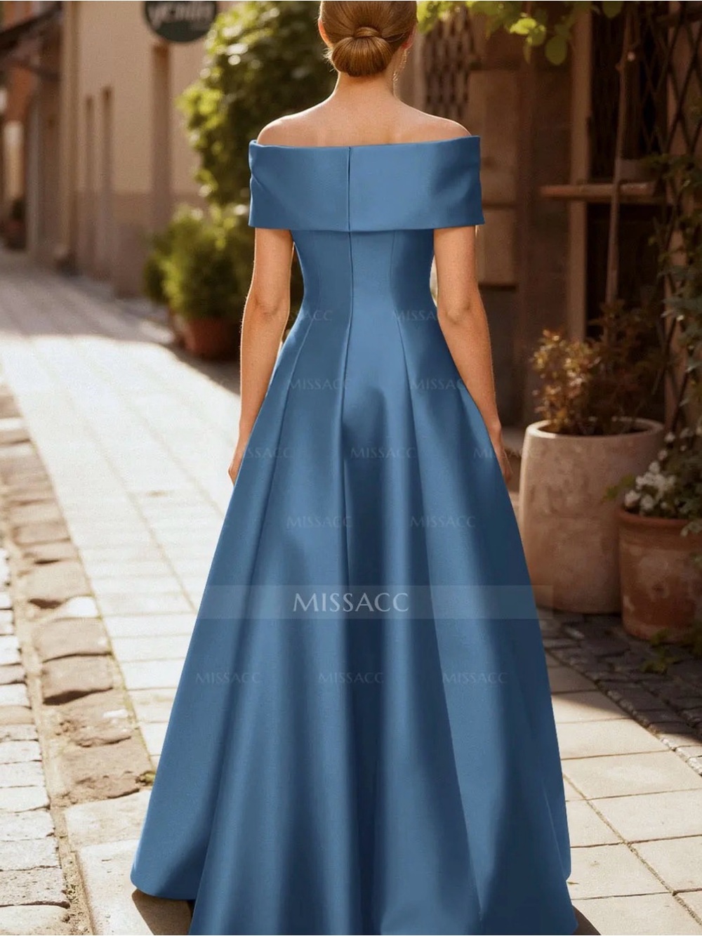 NWT A-Line Off-The-Shoulder Sleeveless Floor-Length Mother Of Bride/Groom Dress - Picture 2 of 6
